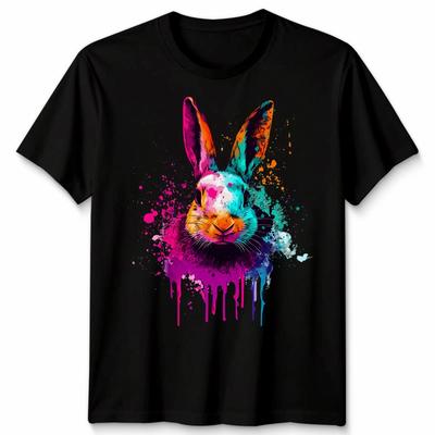 Coniglio Acquerello Coniglietto Lepre Animale Domestico Grafica Divertente Giorno di Pasqua Maglietta Unisex