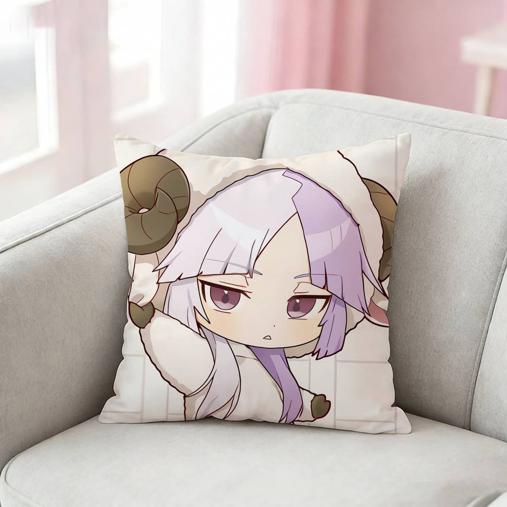 S-Sigma Bsd B-Bungo Stray Dogs Pillow Case Pattern Printed Pillowcase For Living Room Sofa Cushion Cover Peach skin 18*18(CM)-1Pcs