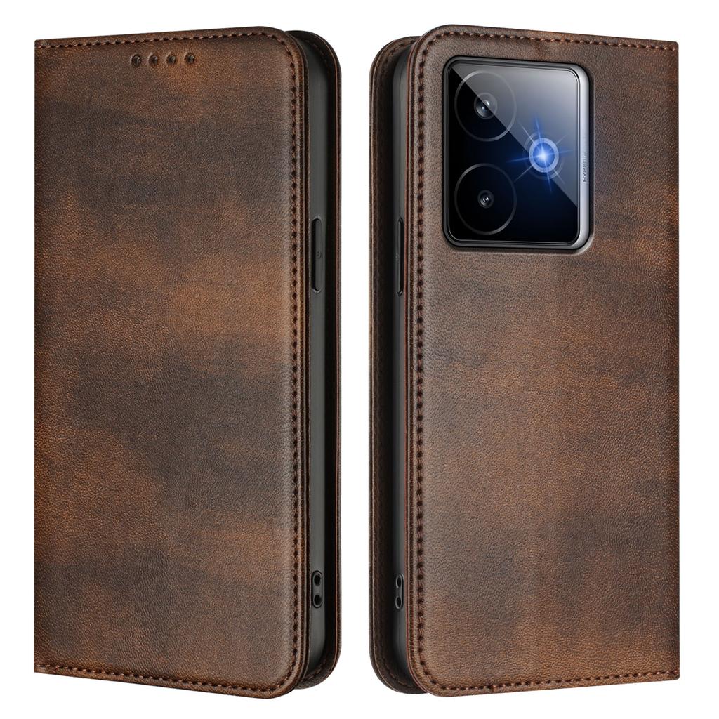 Dla Realme GT7 Pro Racing 5G Etui Portfelowe Tekstura Retro Blokowanie RFID Skórzany Pokrowiec na Telefon