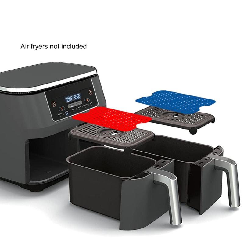 Pack of 2 Convenient Air Fryers Insert Safety and Sealing Greases Splashes Guard Shield for Double Zone Air Fryers