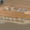 ORSA JEWELS Shiny and Romantic 925 Silver Stud Earrings with a Heart Zirconia, the Ultimate Jewelry for Valentine's Day LZE55