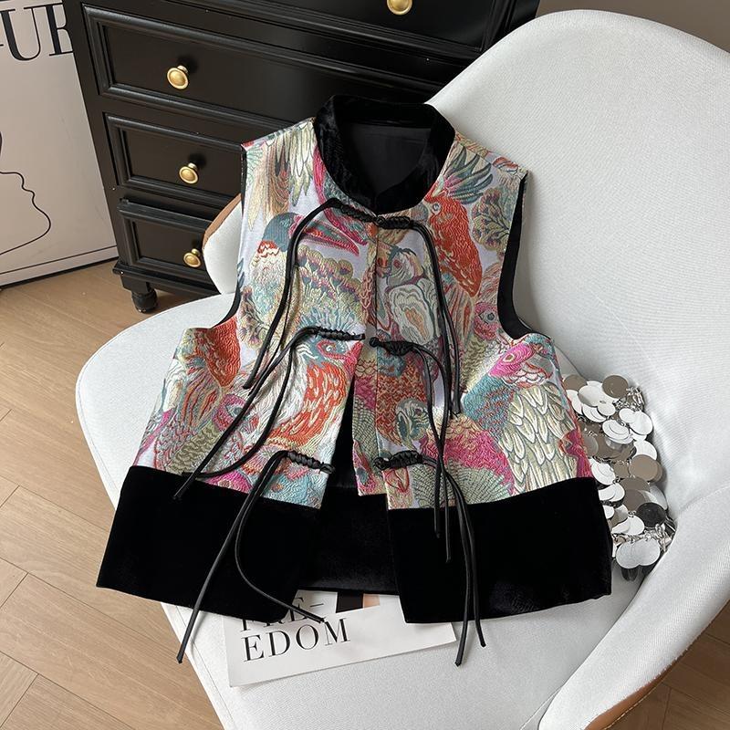 

Ретро жилет женский 2025 новый темпераментный универсальный высококлассный топ 3XL ([Recommended 138-75kg]) розовый