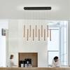 LED Restaurant Pendant Lamp Nordic Long Downlight Kitchen Dining Room Table Modern Black Hanging Chandelier Office Cafe Lighting