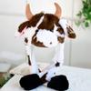 Autumn/Winter Cow Mascot Hat with Scarf & Gloves - Cute 3-in-1 Ear Hat