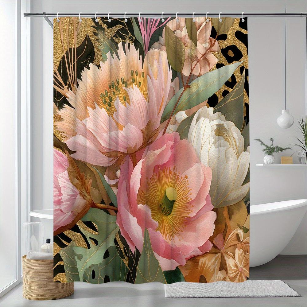 

Enhance Your Bathroom Decor with a Waterproof Shower Curtain Featuring Luxurious Floral Patterns for Elegance and Practicality W90XH180cm