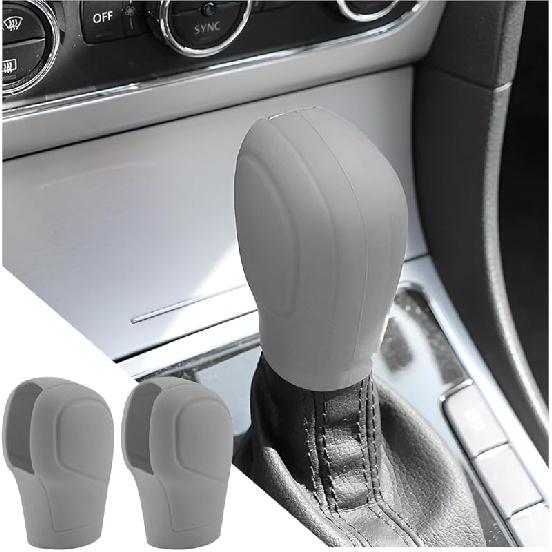 AICEL 2 Pcs Car Gear Shift Knob Cover, Elastic Silicone Car Automatic Shift Protector Cover, Universal Anti-Slip Auto Knob Gear Stick Protector for