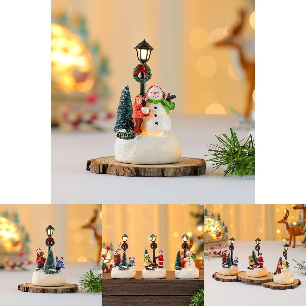 Cartoon Resin Christmas Ornament With Illuminated Effect For Holiday Party Decor