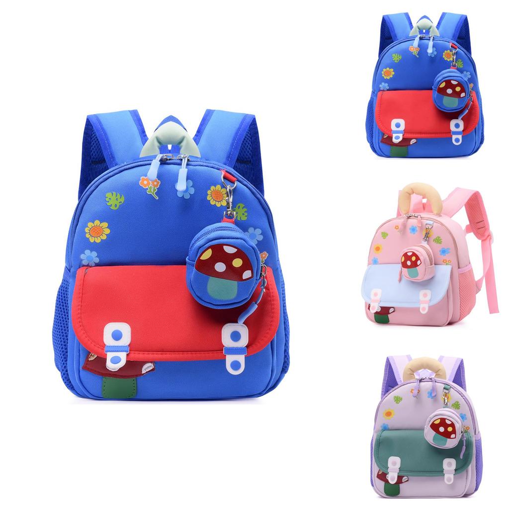 Unisex Kids Backpack With Arcshaped Straps And Playful Cartoon Pattern For Children In Preschool