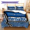 Hertha BSC Custom Name Pattern Bedding,Quilt Set Quilt Cover Pillowcase Home Birthday Gift(1 * Duvet Cover + 2 * Pillowcase, Without Core)