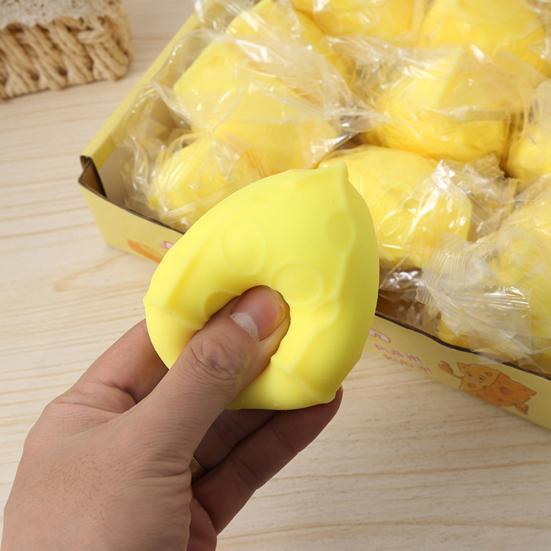 Triangle Cheese Squeeze Toy Stress Relief Yellow Cheese Fidget Toy Relaxation Focus Aid Stress Ball Simulated Cheese Sensory Toy