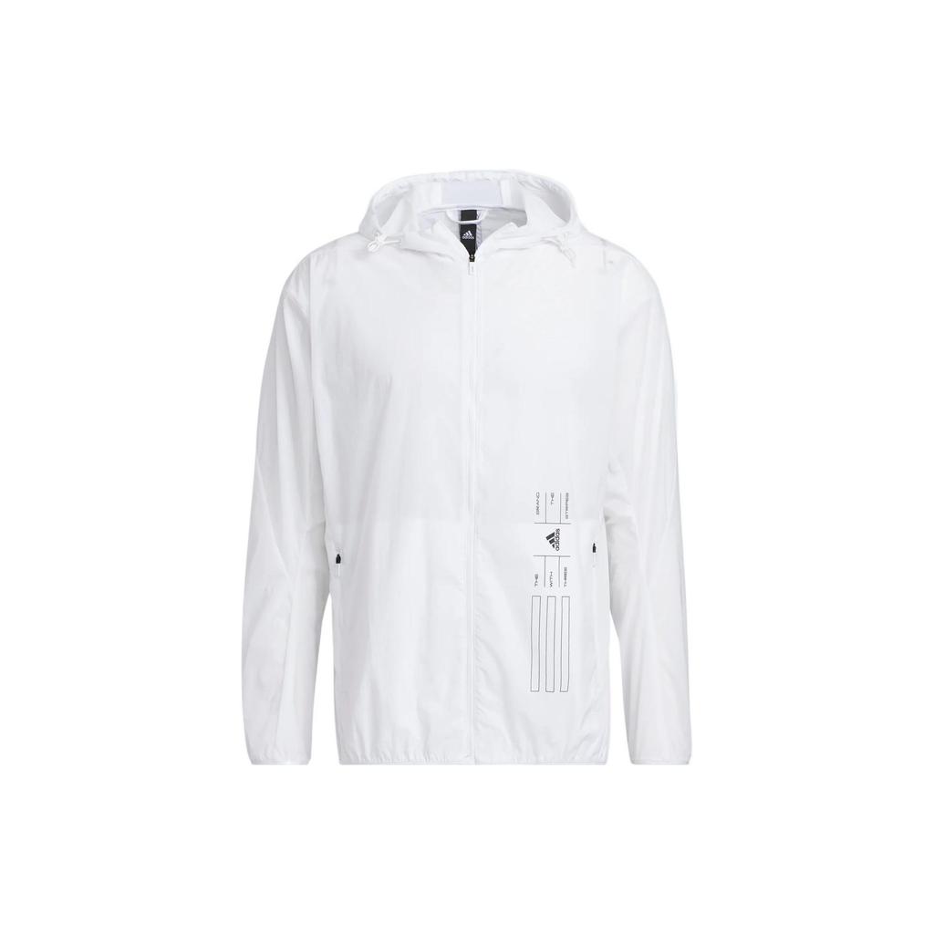 Adidas Jackets Men's White Hooded Non Detachable Moderate Other HE9917