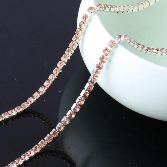 2.1 Yards DIY Bling Crystal Rhinestone Chain Trim Sewing Crafts Decoration Trim