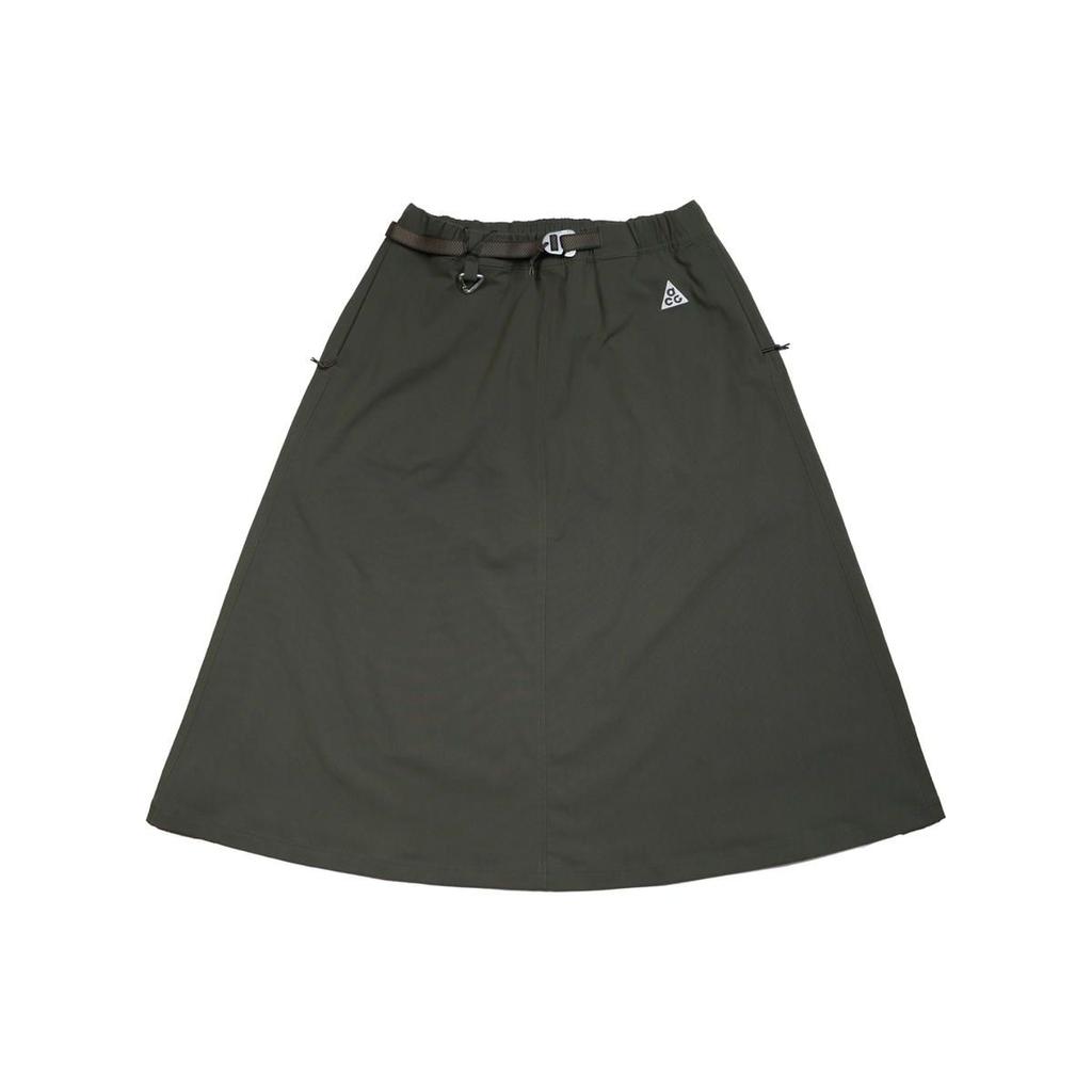 Nike Solid Mid-Waist Fitted Short Casual Skirt Women Bottoms Army-Green DN5487-325