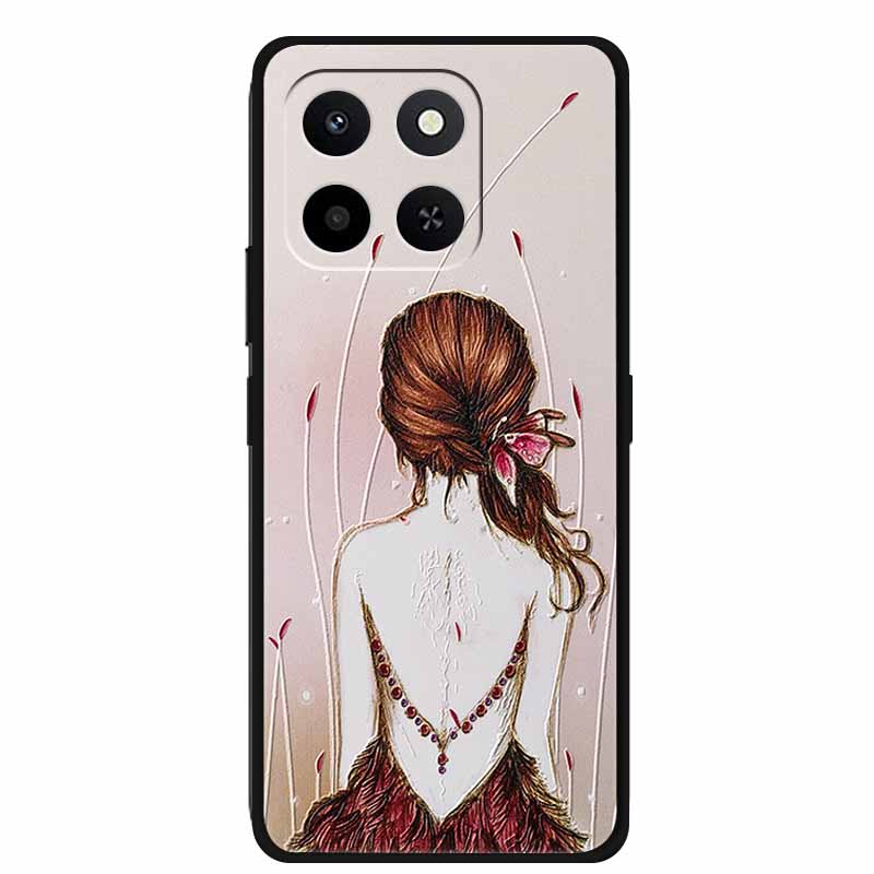 3D Lovely Phone Case For Honor X6C X 6C X6 C 6 C Soft Silicone TPU Protector For Huawei HonorX6C Relief Florals Shell Funda Capa