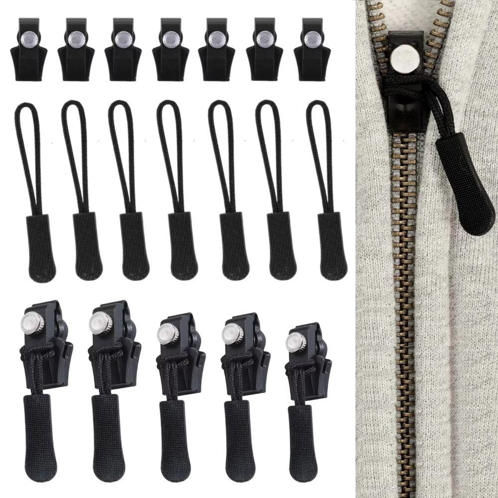 12/24Pcs DIY Zipper Slider Puller Multi-Sized Zipper Replacement Kit Zipper Puller Replacement  Bags