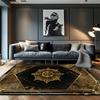 European Luxury Black Gold Living Room Carpets Cloakroom Non-slip Large Area Rugs Leisure Bedroom Coffee Table Washable Foot Mat