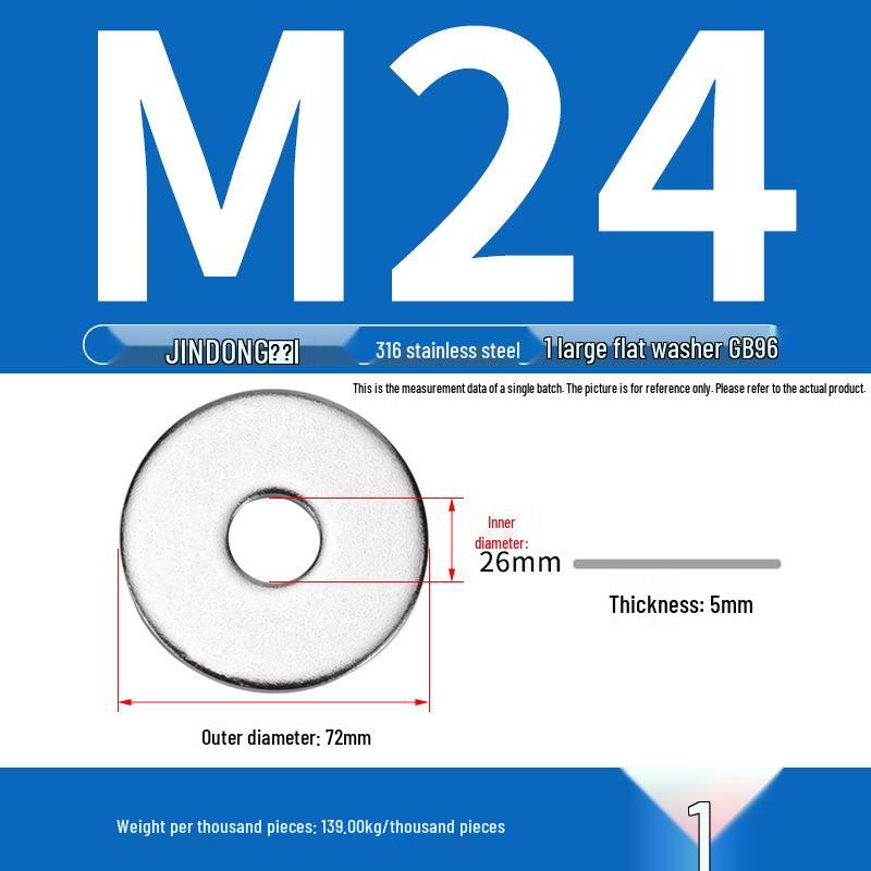 Stainless Steel 304/201/316 Oversized Thick Flat Washer Gasket Screw Washer GB97/GB96
