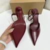 Fashion Buckle Strap Women Pointed Toe Sandals Luxury Brand Designer Party Wedding Stiletto Concise Design High Heel Ladies Dress Shoes