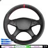 For Mercedes-Benz W204 C-Class 2007-2010 C300 C230 C280 C180 C260 C200 Black Hand-sewing Suede Car Steering Wheel Cover