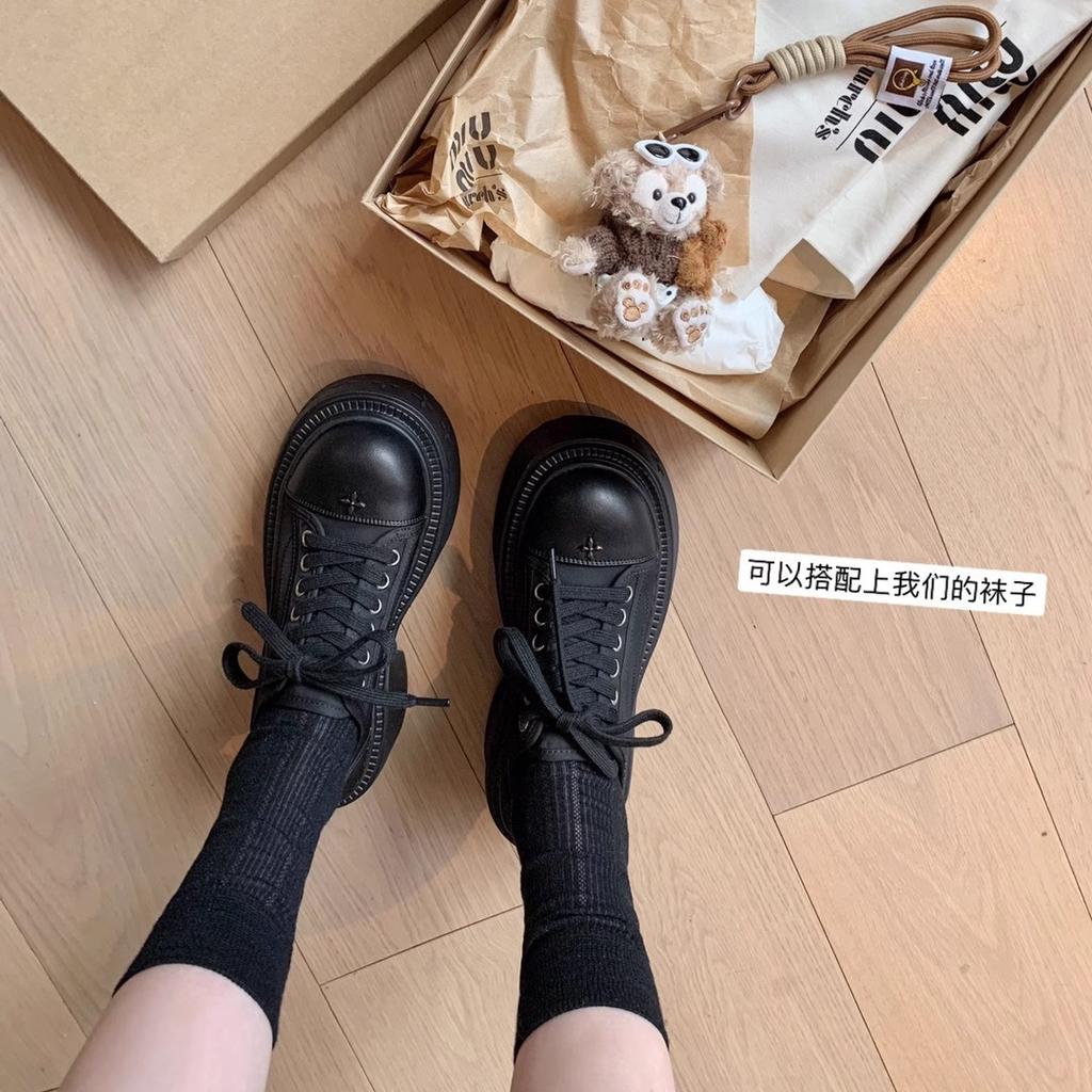 [sheii Su Yinyin] 7cm Water Floating~ Big Round Head Thick Sole Heightening Canvas Casual Shoes Women's Derby Board Shoes