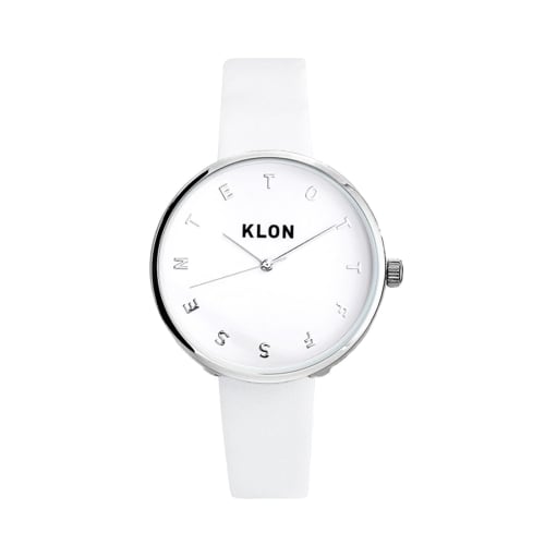 Klon Alphabet Time White Ver. Silver 33mm Watch, Stylish and Simple Design for Men and Women