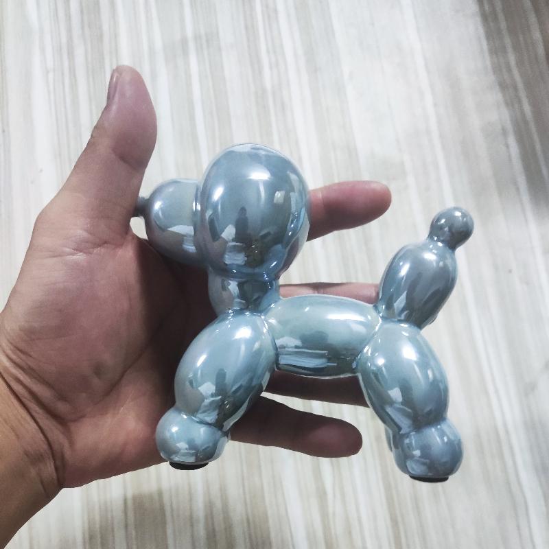 12.5cm Mini Ceramic Poodle Abstract Ornament Creative Sculpture Study Room Statue Home Office Accessories Festival Decoration