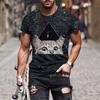 Animal Cat Print Men's T-shirt Harajuku Cute Loose Short-sleeved Tops Fashion Simple T Shirt Oversized Men Women Unisex Clothing