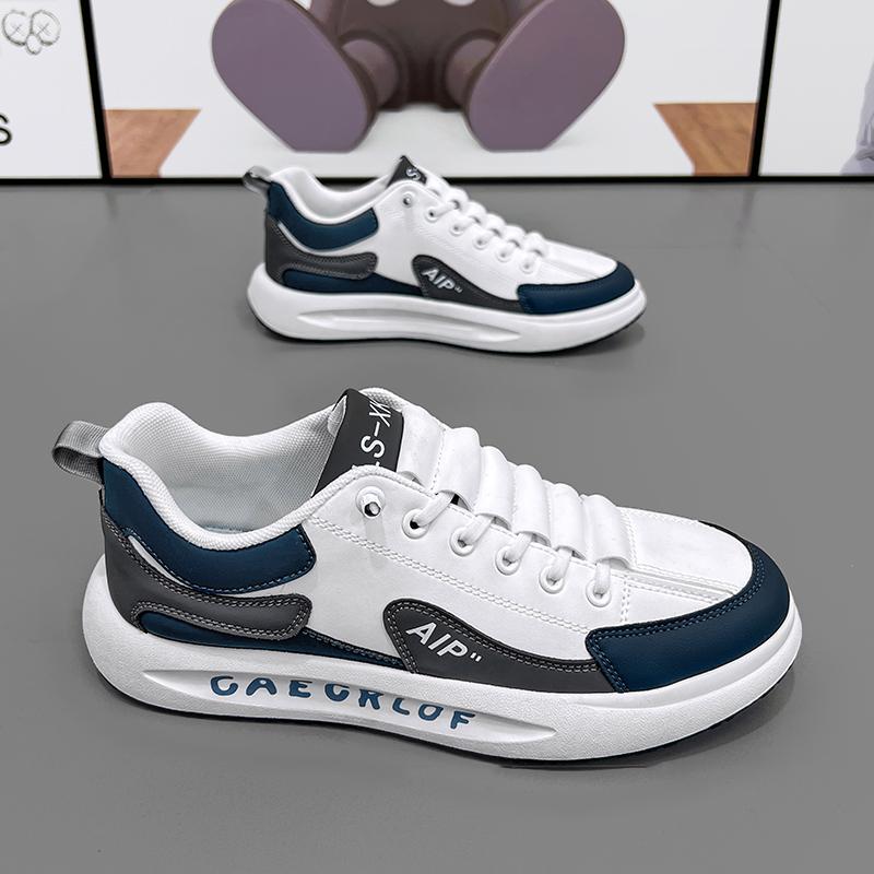 Lederschuhe Skateboard Slipper Herren Herbst Sneaker Runde Zehenpartie Lässig Mode Rutschfeste Schuhe Low-Top-Schuhe Neu Outdoor
