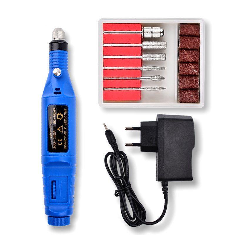 1 rinkinys 6 bitų Power Drill Profesionalus manikiūro aparatas Nagų elektrinis gręžimo rašiklis pedikiūro lakas