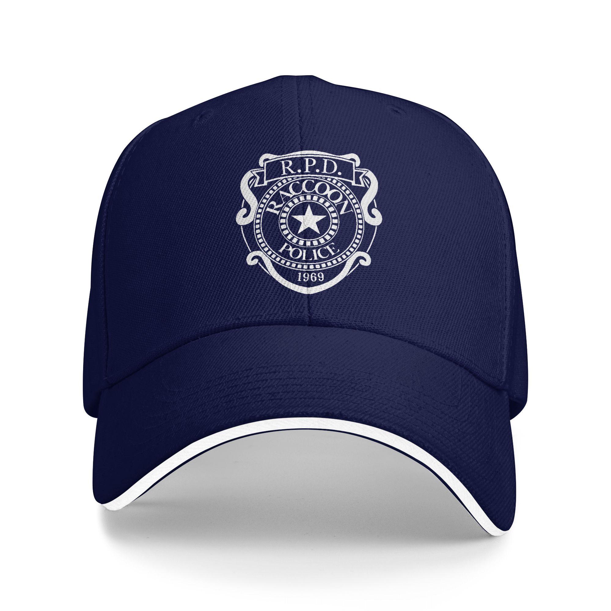 

Spring Residents Evils Raccoon Police Department Baseball Cap Tennis Skate Casual Print Sun Hip Hop Hats Couple Baseball Caps As Picture темно-синього кольору