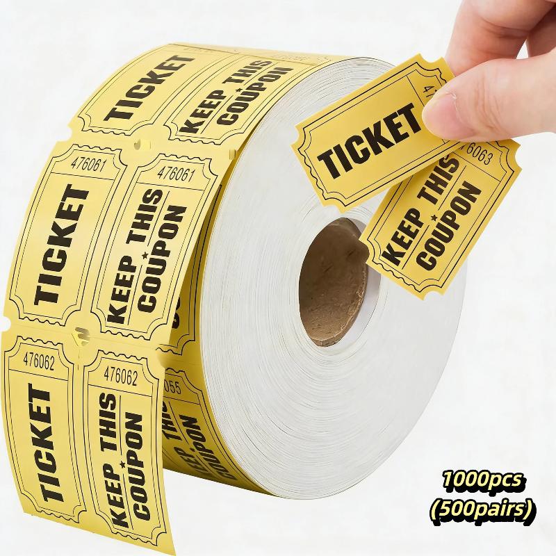 Colorful Tearable Raffle Tickets Double Rolls Admission Ticket, For Events, Competitions, Classroom Rewards, Carnivals