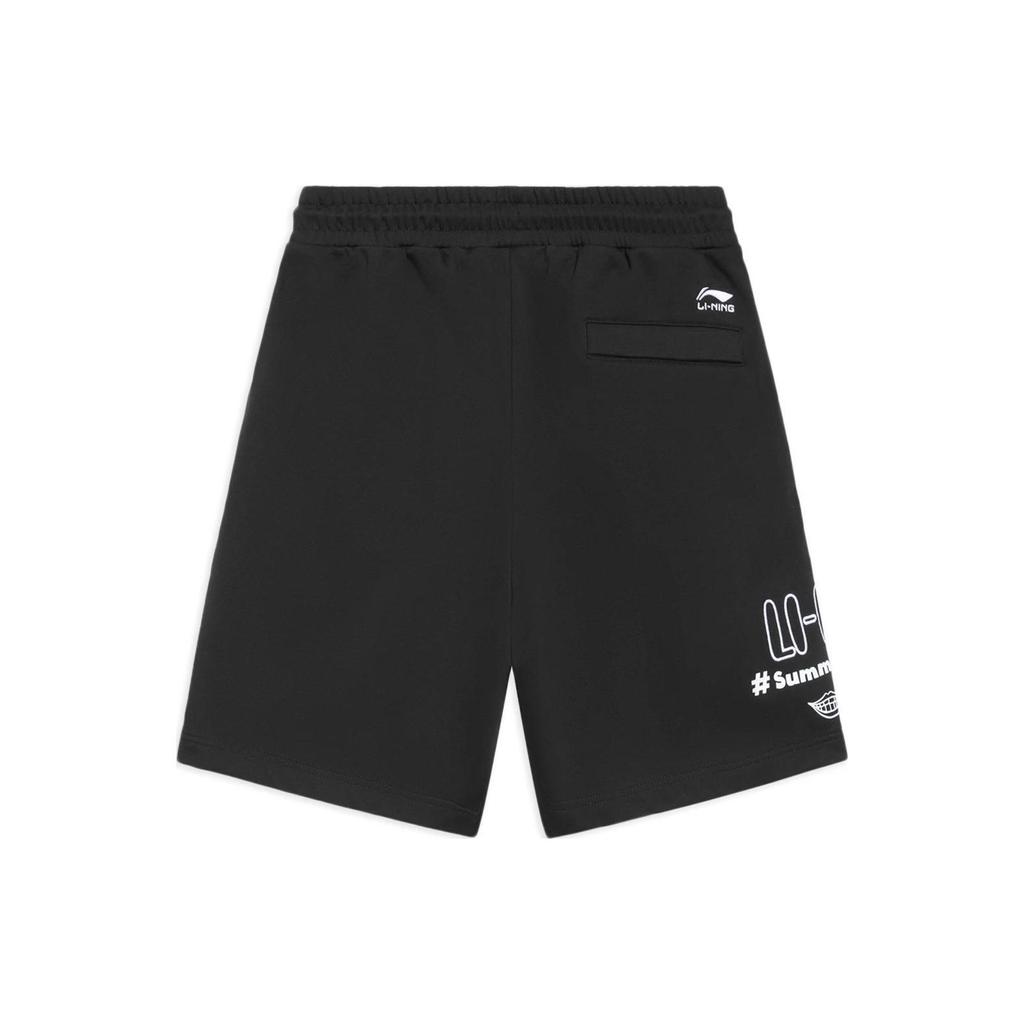 Li-Ning Sportovní Trendová Série Potisk Gest Písmen Volné Ležérní Šortky Pánské Spodní Díl Černá AKSS297-1