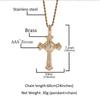 European and American Hip-hop Style Copper Inlaid Zircon Cross Pendant Full of Diamonds Men's Street Fashion Necklace Accessories