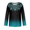 Women's T Shirt Retro Print Long Sleeve Daily Weekend Daily Basic V Neck Regular  Fall Winter Tops