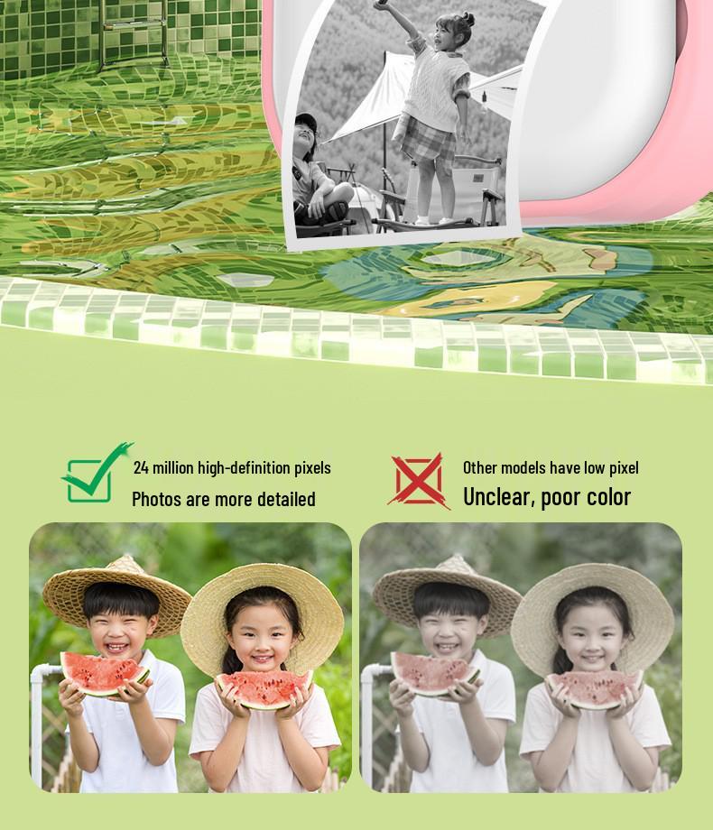 High-Definition Kids' Instant Print Camera with Cartoon Design