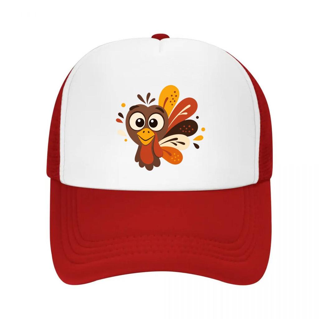 Playful Thanksgiving Bird Face Graph Mesh Baseball Cap Casual Hat Outdoor For Womens Unisex FeUnisex