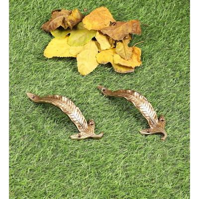 Latest 7 Inches Leaf Design Brass Door Handle Pair, Brass Pull Handles, Main Door Handle Pairs, Standard, Pack of 2