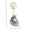 2026 New Horse Keychain Sparkling Crystal Metal Animal Pony Handbag Pendant Decoration Car Key Ring New Year Souvenir Gift