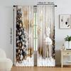Set Of 2 Christmas Tree Snowflake Window Curtain Polyester Material Landscapes Print Bedroom Living Room Curtains Made Sitting Treatment