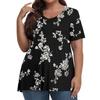 Womens Plus Size Tops Shorts Sleeve Shirts V Neck Casual Clothing Clothes Printed Tops