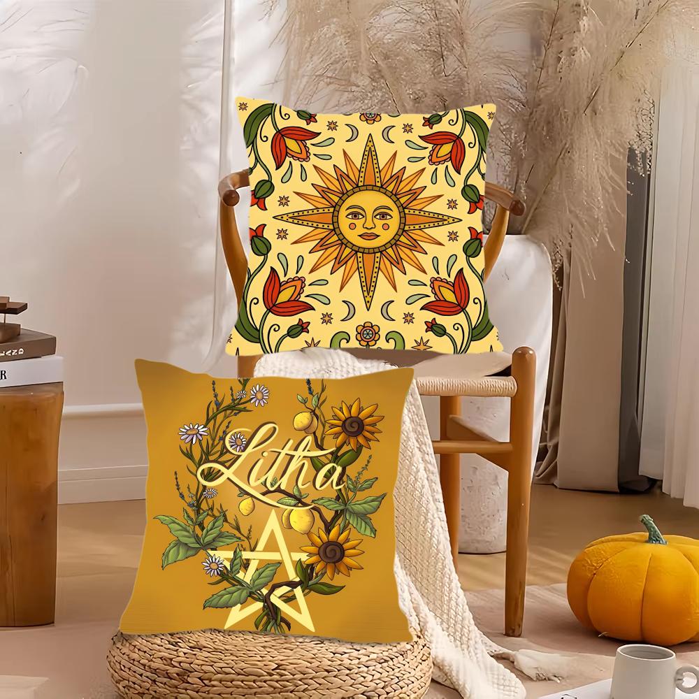 Nordic Midsummer Festival Cushion Cover Silky Short Plush DoubleSided Printed Pillow Case for Sofa All Seasons Home Decor Gift