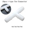 Premium PE Aquarium Adapter Air Pump Hose Connector 10PCS White T Connector Resistant to High Temperatures 4~8mm Diameter