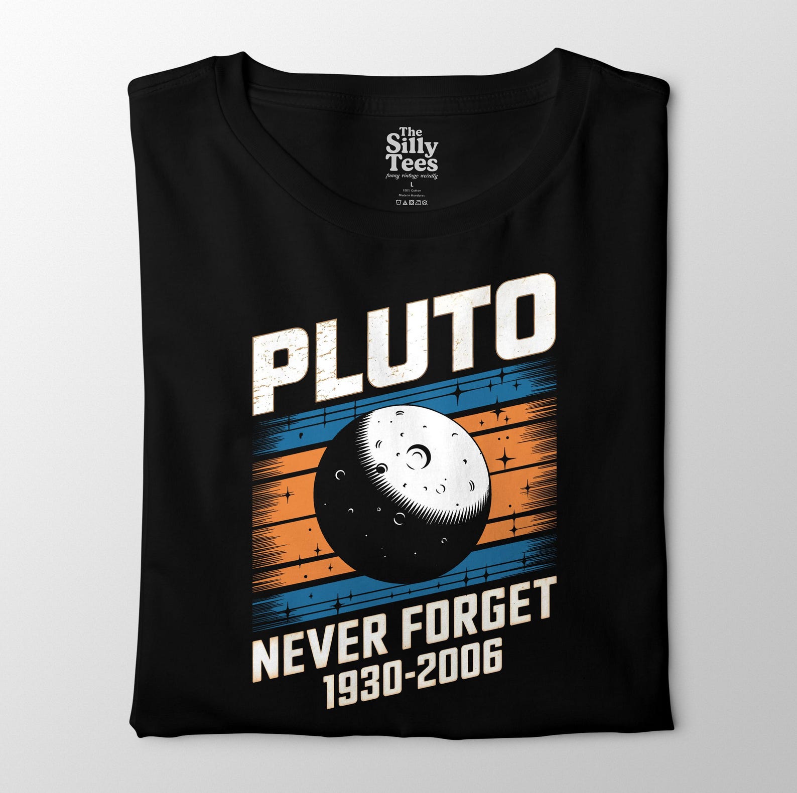 Pluto Never Forget Shirt, Retro Space Science Tee, 1930-2006 Planet Tribute T-Shirt 3XL