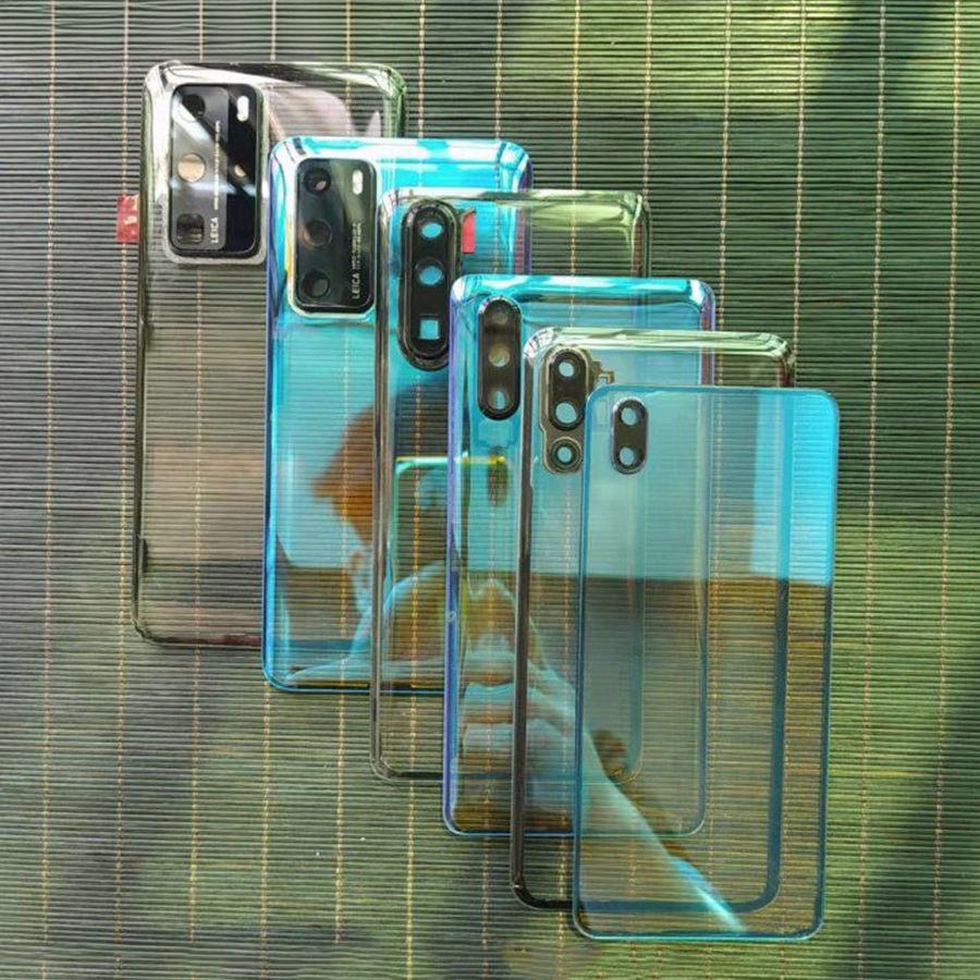 

Прозрачная задняя панель для Huawei P20 P30 P40 Pro, задняя стеклянная панель + объектив камеры