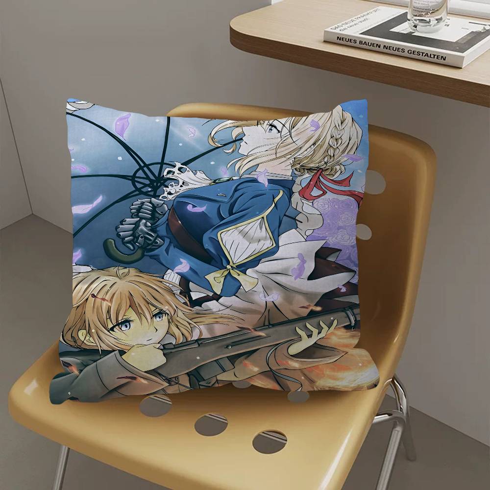 Anime Violet Evergarden 45*45cm Cushion Cover Pillow Cover Decor Pillowcase Home Pillowcase For Couch Pillow