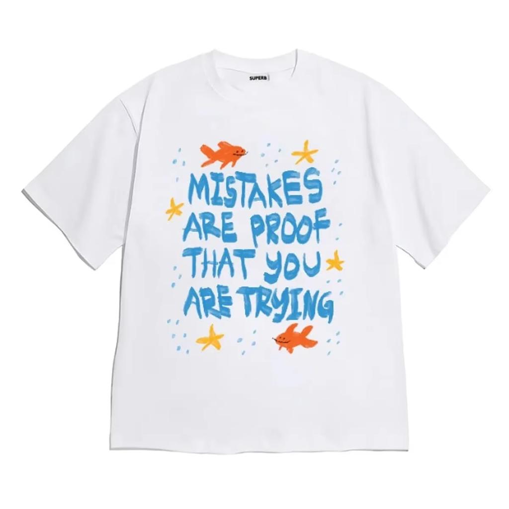Simple Sketch Puppy Korean Hangul Letter Print T Shirt Unisex Loose Cotton Short Sleeve Kawaii Aesthetic Harajuku Casual Tees