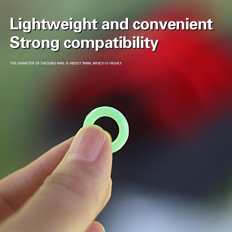 10Pcs Outdoor Ground Nail Luminous Ring Silicone Rubber O-Ring Warning Ring For Camping Tent Nail Accessories
