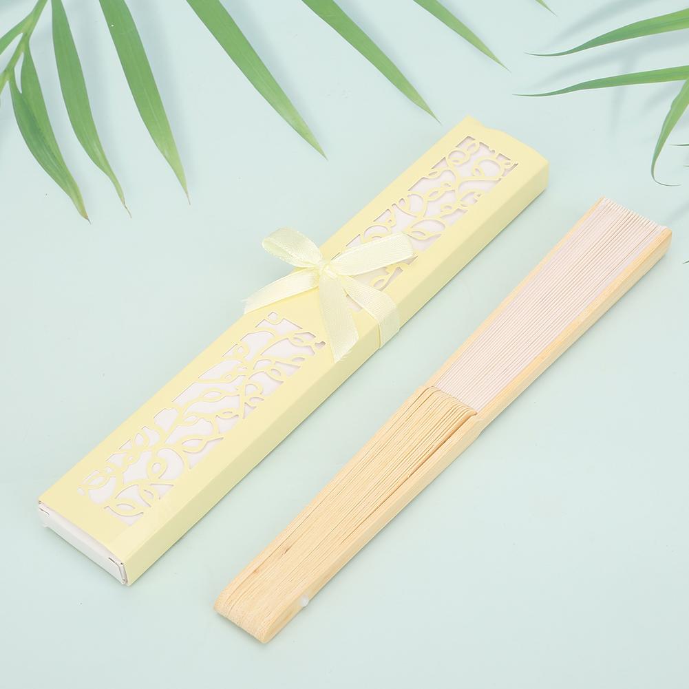 Luxurious Silk Folding Hand Fan In Laser Cut Gift Box Party Favors Wedding Gifts #1