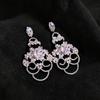 Silver Needle Luxury Full Diamond Hollow-Out Earrings, Retro Palace Style Exaggerated Drops, High-End Light Luxury Studs for Women