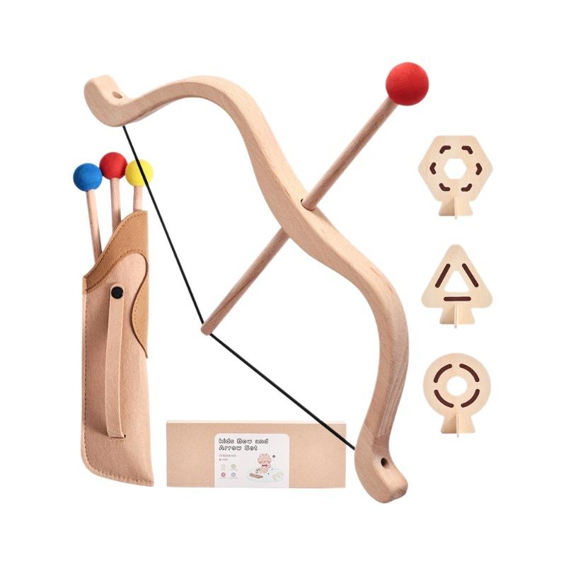 

Деревянный детский набор игрушек лук и стрелы для мальчиков и девочек, подарок на день рождения, стрельба из лука, спортивные игры, развивающие деревянные игрушки 40cm